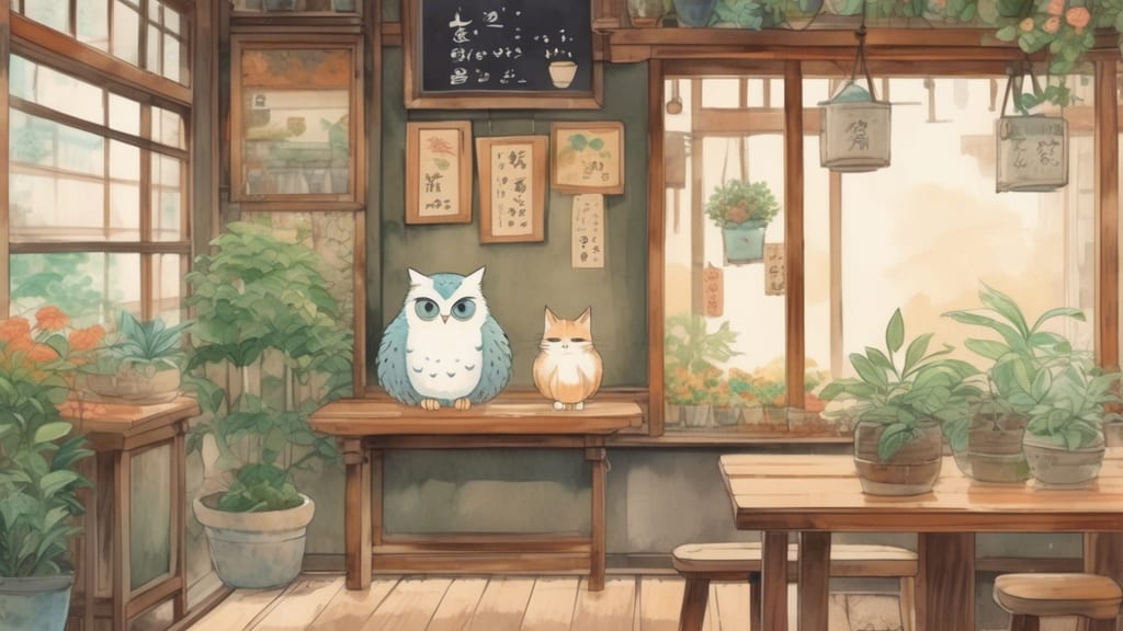 Book cafe 3rd Labo - Animal Cafe Cafe in Chikujo District, Japan