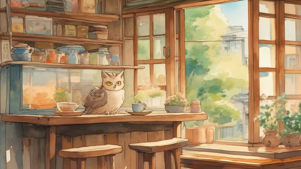 カフェ紬 - Animal Cafe Cafe in Karatsu, Japan