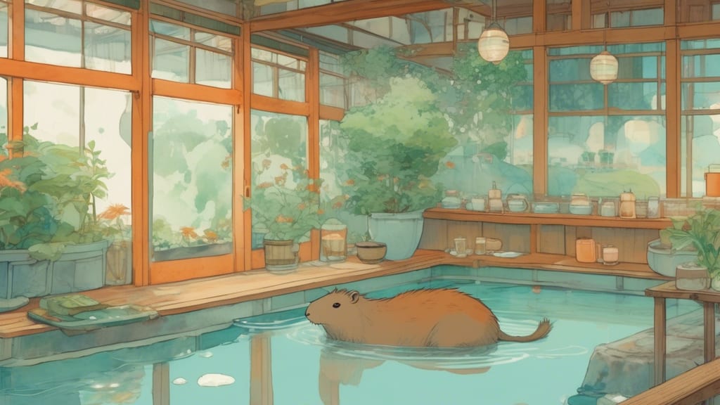 Ricky Fukushima - Capybara Cafe Cafe in Okitamacho, Japan