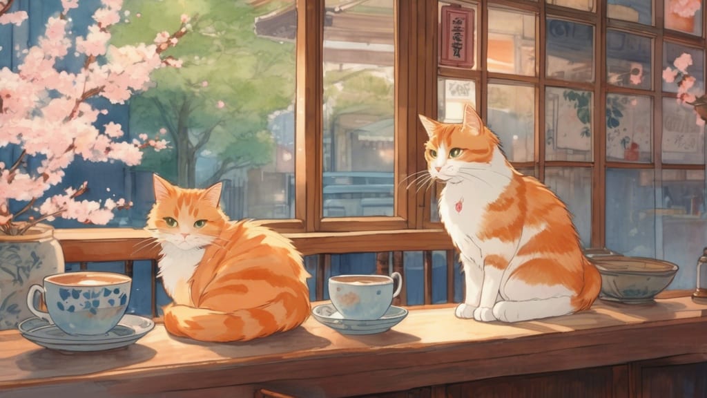 ほごにゃんどるちぇるーむ Kawaii - Cat Cafe Cafe in Hagi, Japan
