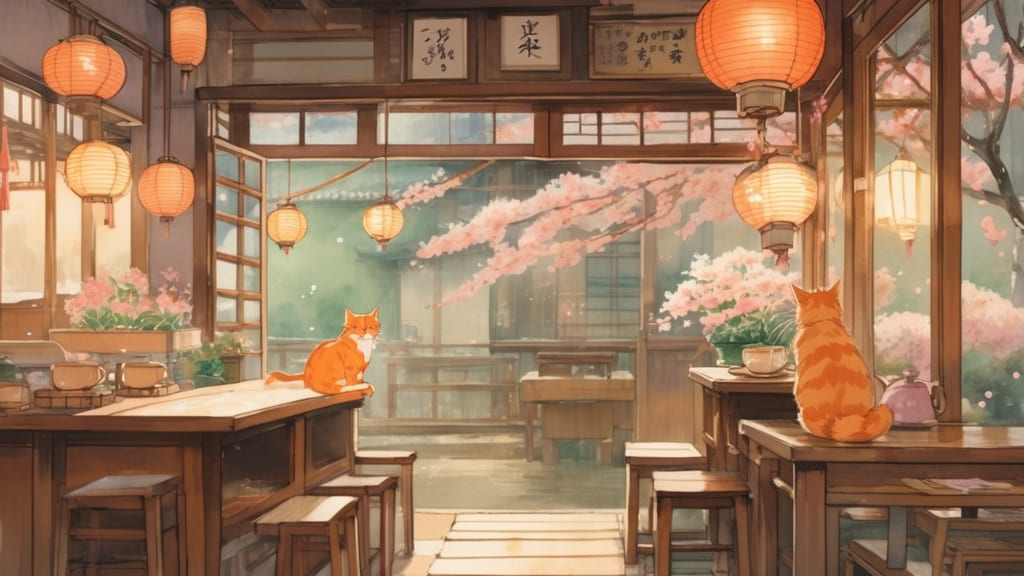 Moon Cat Latte - Cat Cafe Cafe in Nishinomiya, Japan