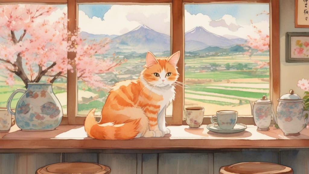 音猫 - Cat Cafe Cafe in Nakatsu, Japan