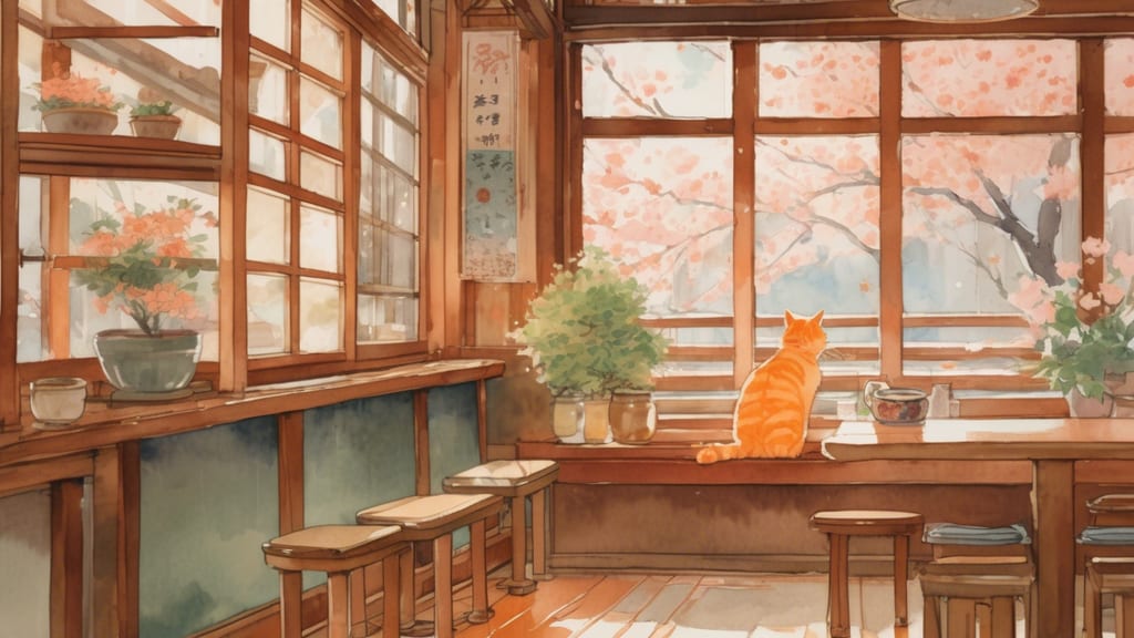猫カフェ豆の花 - Cat Cafe Cafe in Tamba-Sasayama, Japan