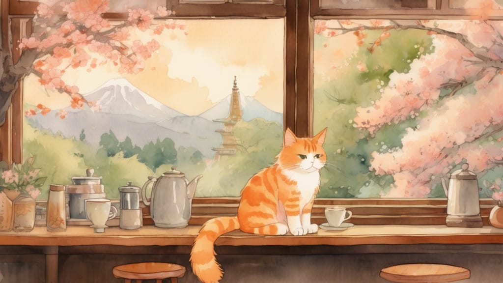 Calico tail - Cat Cafe Cafe in Matsubara, Japan