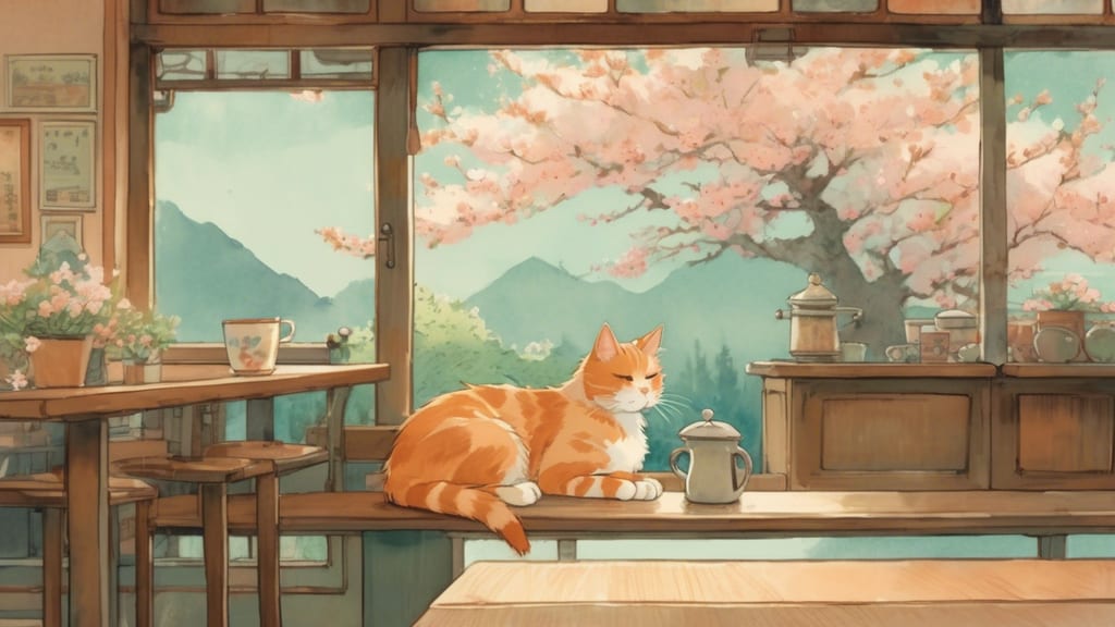Cat's Eye - Cat Cafe Cafe in Iida, Japan