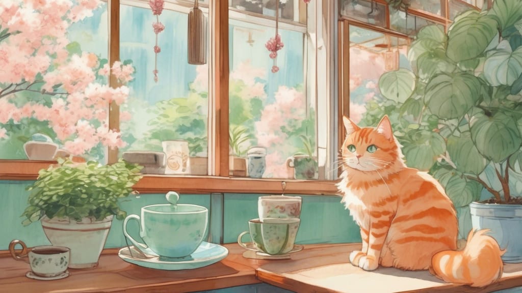 青猫 - Cat Cafe Cafe in Takamatsu, Japan