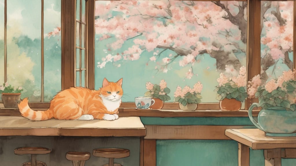 猫雑貨と喫茶 Tabby - Cat Cafe Cafe in Ichinoseki, Japan