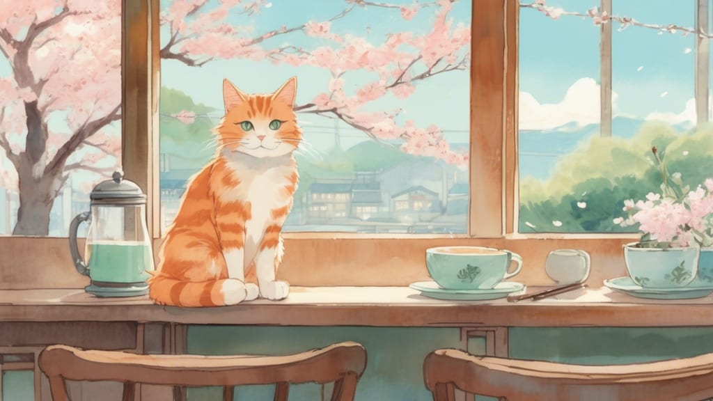 和カフェ 蒼いねこ - Cat Cafe Cafe in Sakado, Japan