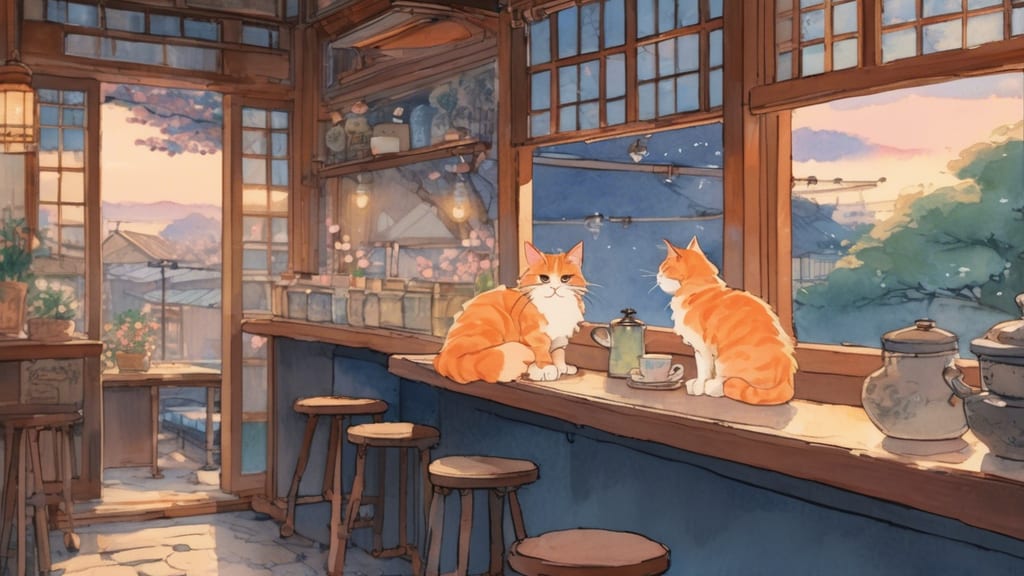 Neko Machi Eki Sha Cat Station cafe & bar - Cat Cafe Cafe in Suzaka, Japan