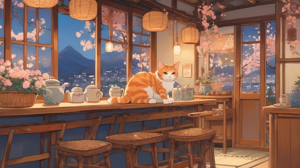 Cafe terrace わさび - Cat Cafe Cafe in Kitakata, Japan