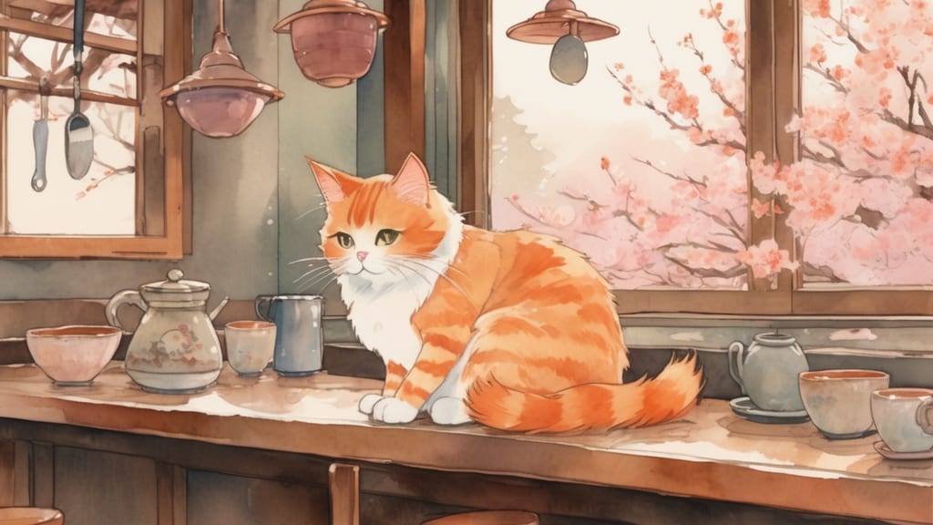 Ponporo - Cat Cafe Cafe in Midori, Japan