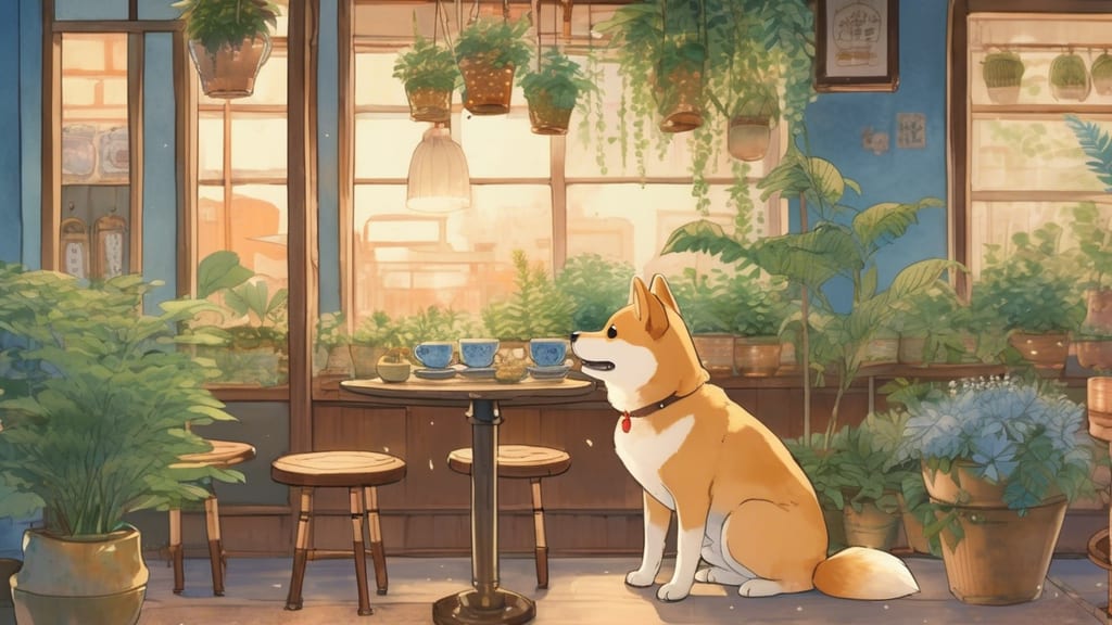 豆しBar - Dog Cafe Cafe in Omuta, Japan