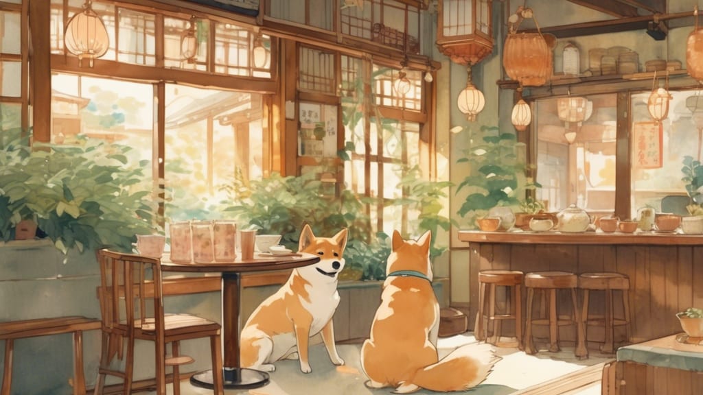 二ノ荘 - Dog Cafe Cafe in Sanjo, Japan