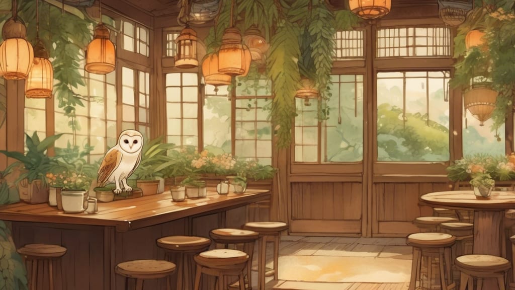 CAFE ふくろうの宴「凜々(りり)」 - Owl Cafe Cafe in Akutamiminamiyama, Japan