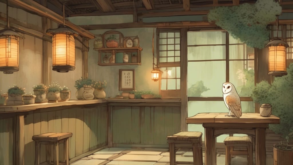Chicken Dining owl - Owl Cafe Cafe in Takasaki, Japan