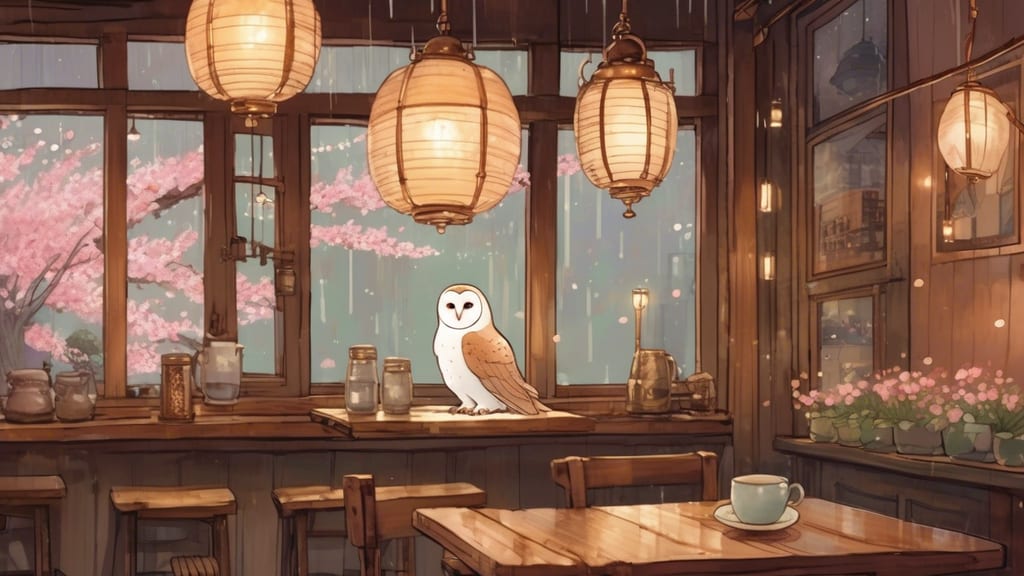 The sound of the owl by Akizuki Irorizo - Owl Cafe Cafe in Asakura, Japan