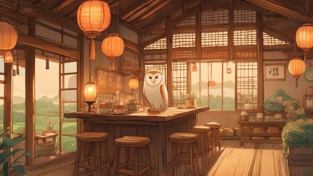 Hatchome no fukuro - Owl Cafe Cafe in Sapporo, Japan