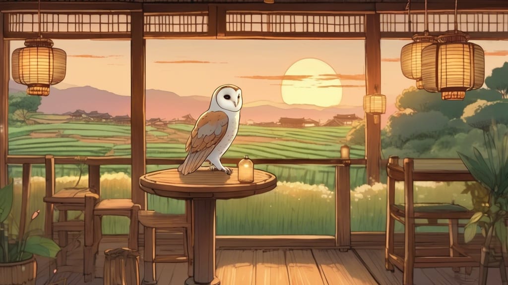 昼のふくろう - Owl Cafe Cafe in Hokuto, Japan