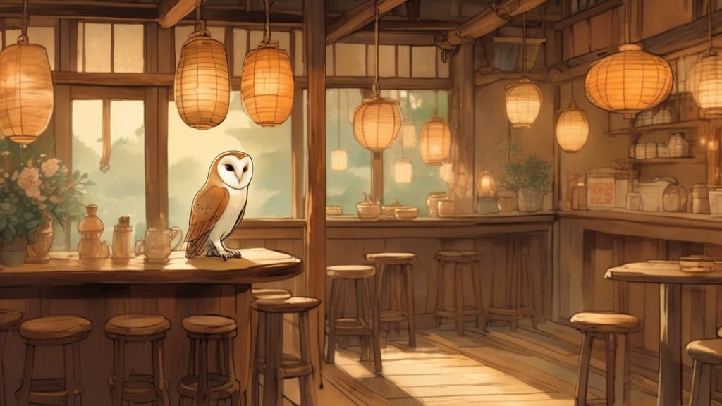 Haru - Owl Cafe Cafe in Zentsuji, Japan