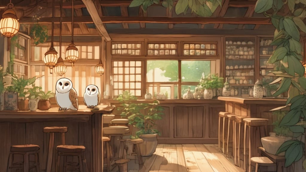 BAR OWL - Owl Cafe Cafe in Tsuyama, Japan