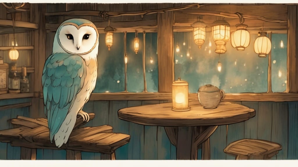 OWL Line & Wall - Owl Cafe Cafe in Ina, Japan