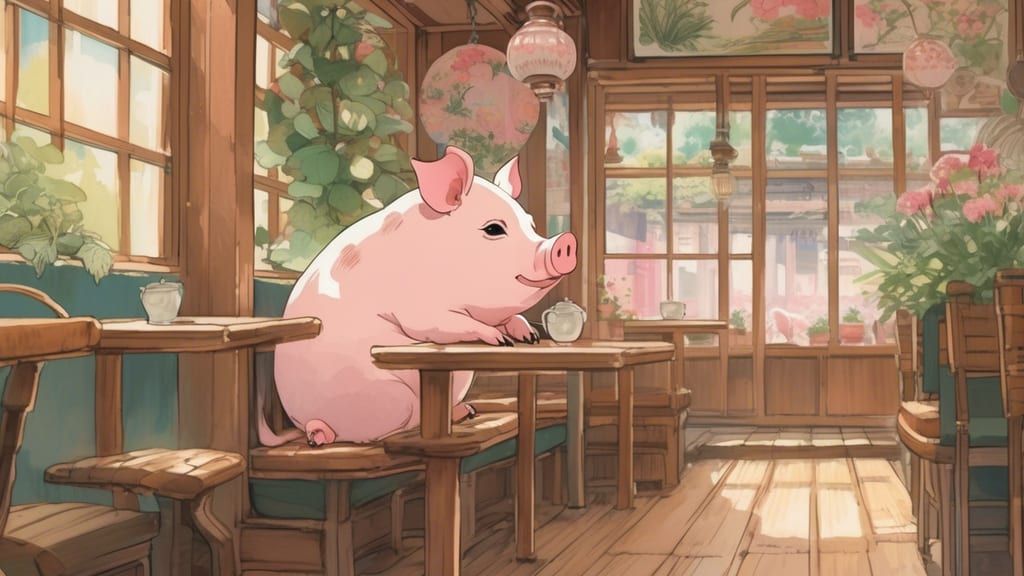 Pig fluke Cafe - Pig Cafe Cafe in Aso, Japan