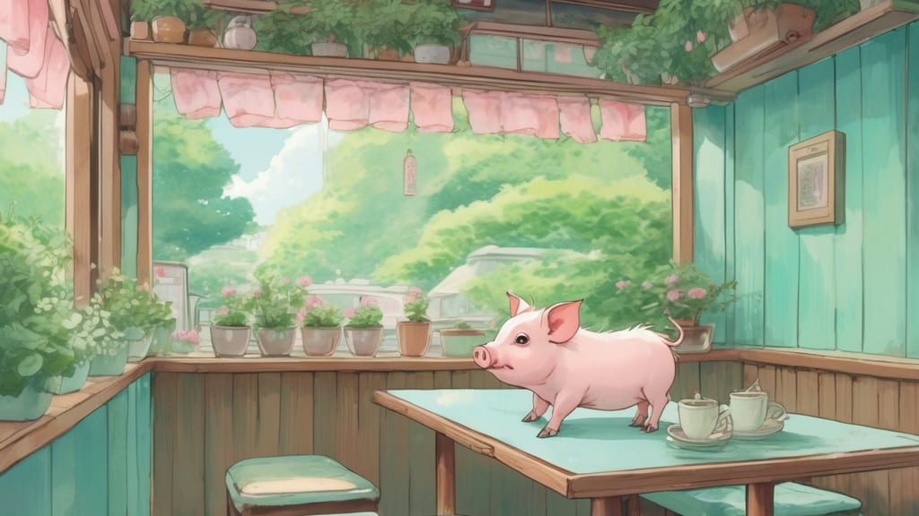 マイクロブタとのふれあい体験【豚小屋】 - Pig Cafe Cafe in Osaka, Japan