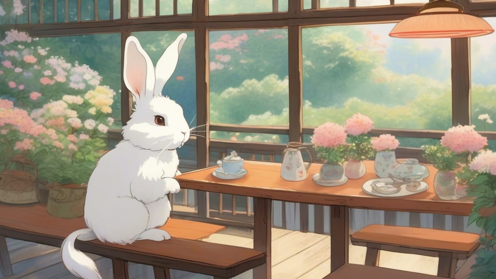 回転焼き専門店 Bunny - Rabbit Cafe Cafe in Kumamoto, Japan