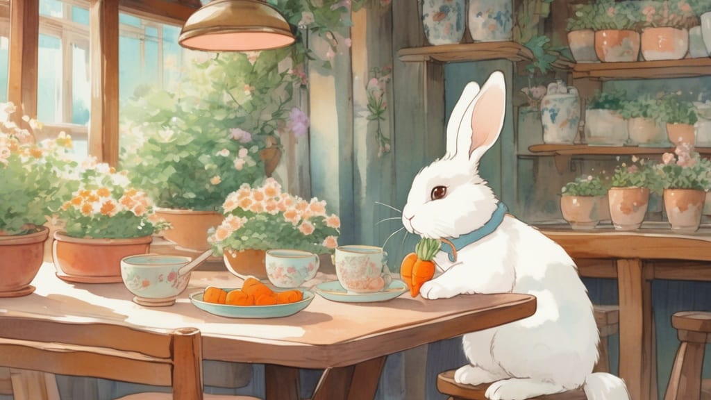 White Rabbit - Rabbit Cafe Cafe in Okazaki, Japan