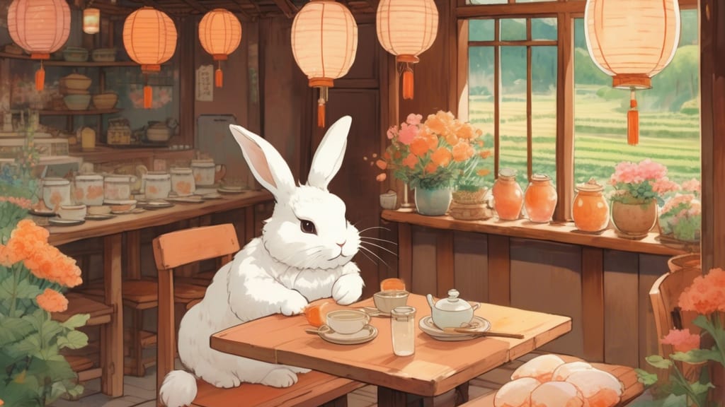 Cafe Tsukiusagi - Rabbit Cafe Cafe in Kaga, Japan