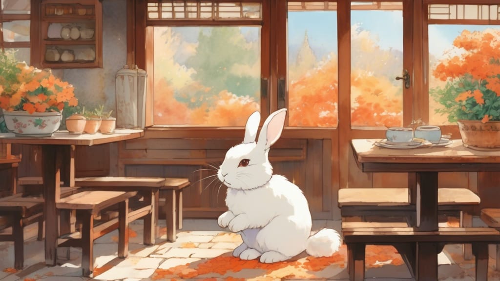 Tea&Antiques 琥珀 - Rabbit Cafe Cafe in Himeji, Japan