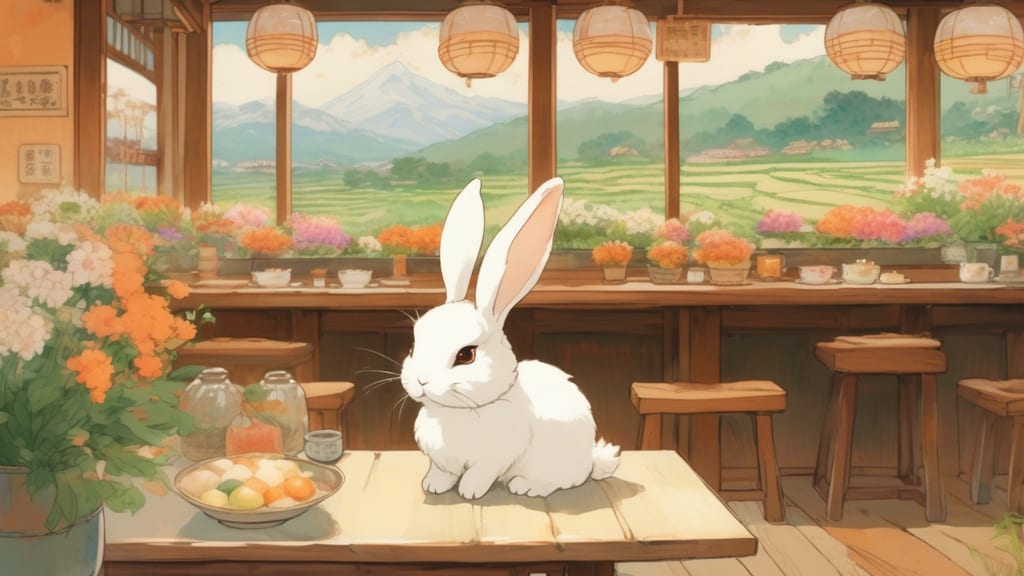 Cafe & Bar 鳴きうさぎ - Rabbit Cafe Cafe in Yokosuka, Japan