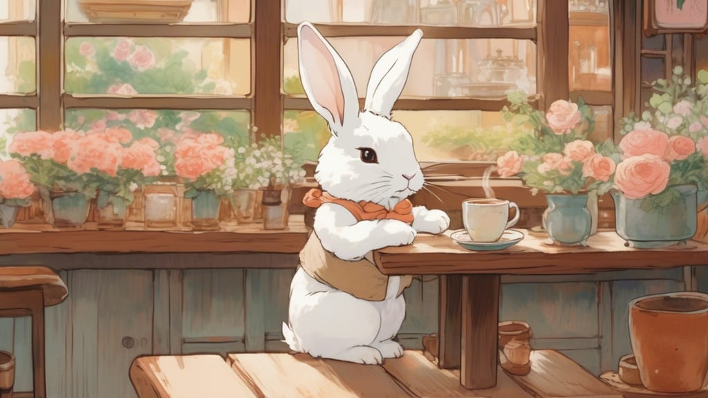 Blue Rabbit - Rabbit Cafe Cafe in Matsumoto, Japan