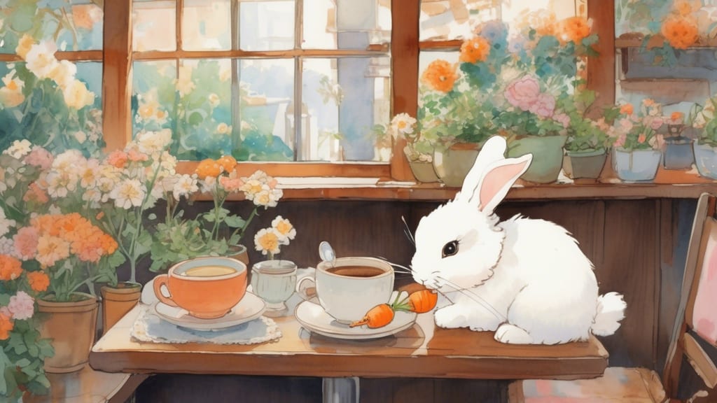 Usagi - Rabbit Cafe Cafe in Chitosemachi, Japan